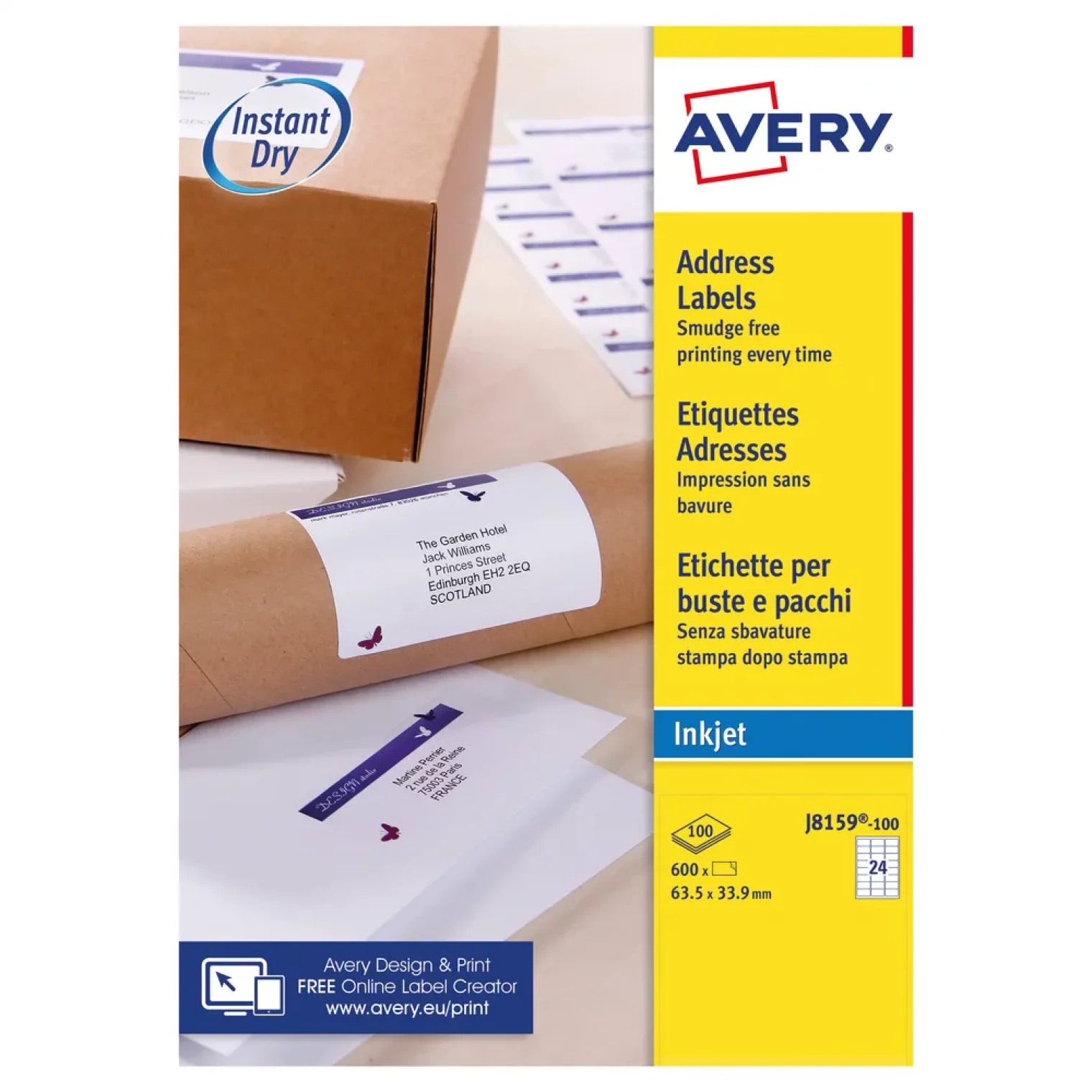 Avery Inkjet Addressing Labels J8159-100