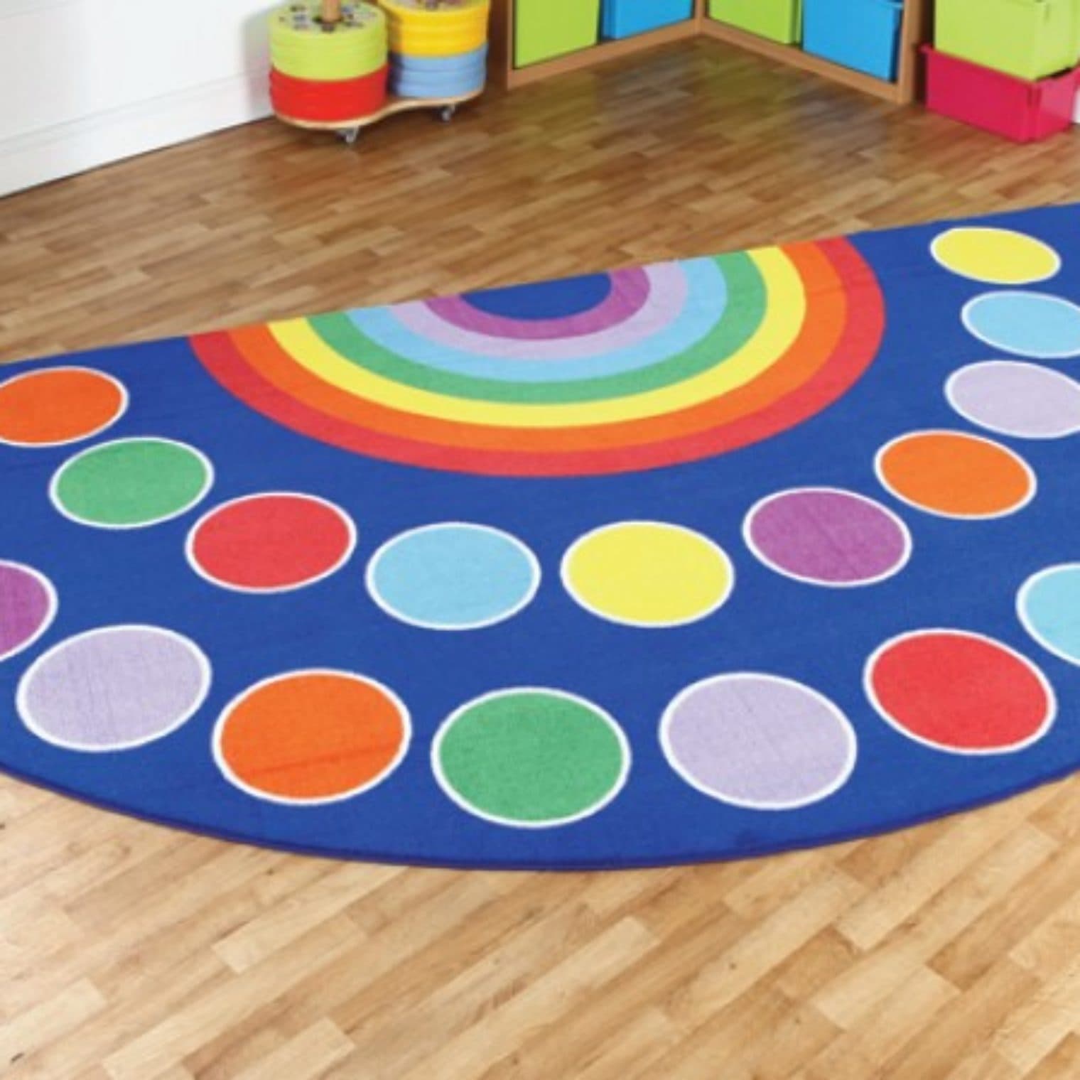 Rainbow semi-circle carpet