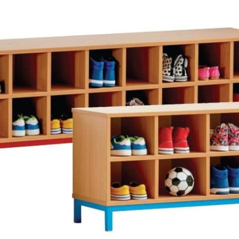 Cloakroom Bench With 8 or 16 Open Compartments