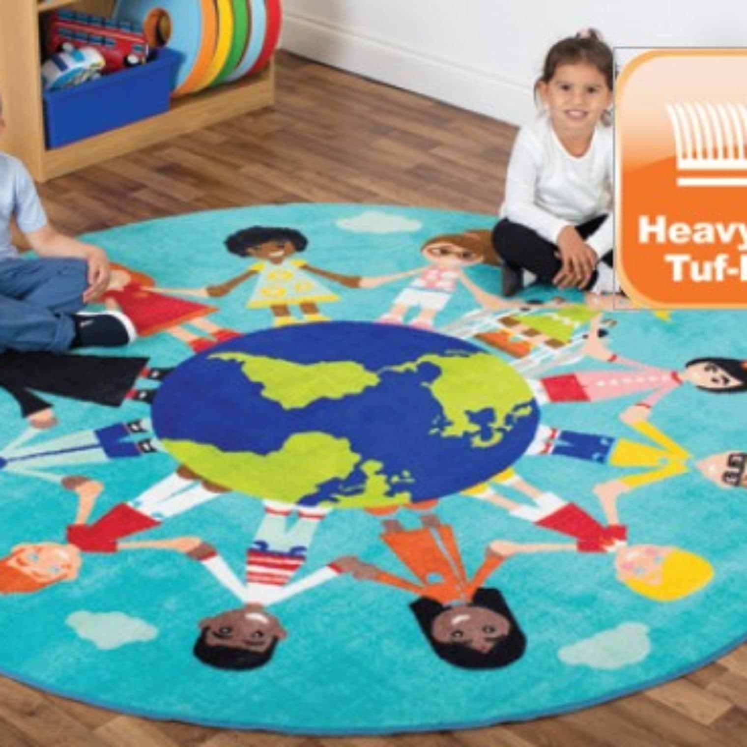 Primary world multi-cultural rug