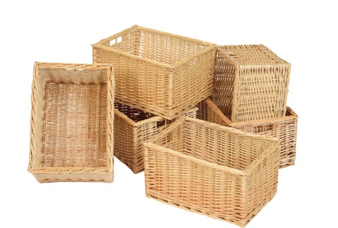 Deep wicker baskets