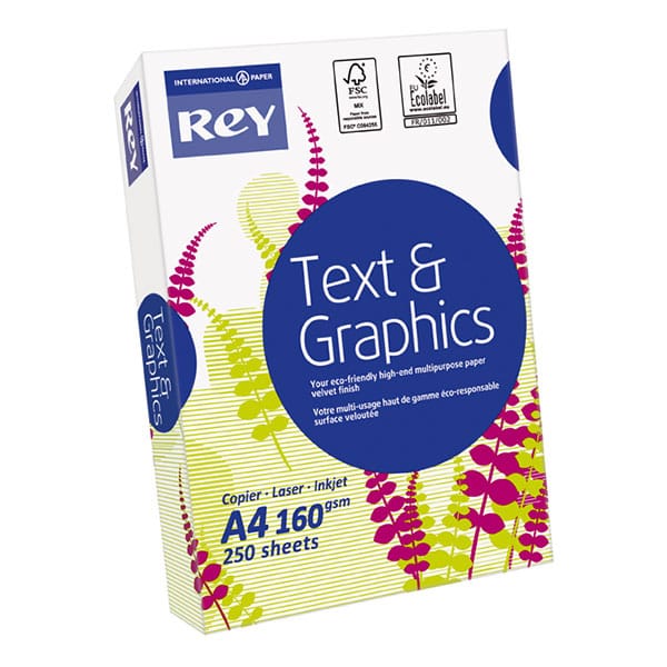 Rey Text & Graphics Card A4 160gsm White