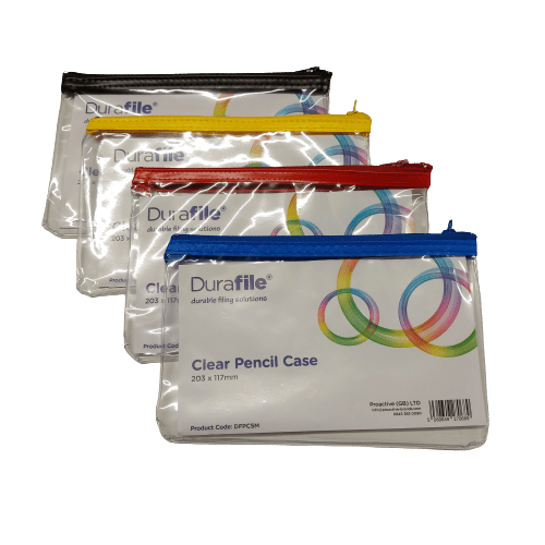 Durafile Clear Pencil Cases 203 x 117mm - Small